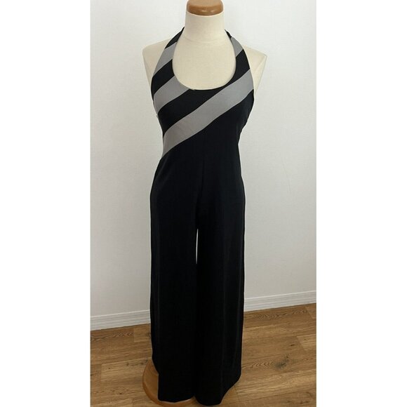 Vintage 70s Hollywood Women's 13 Jumpsuit Halter Style Wide Leg Disco Backless - Picture 1 of 11
